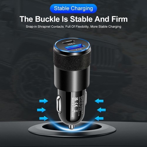 Quick Charge USB Car Charger with Type C PD for iphone and More ☆| нε - Zdjęcie 6 z 8