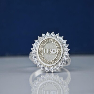 University of Houston Downtown Class Ring   UHD Custom Graduation Silver Ring