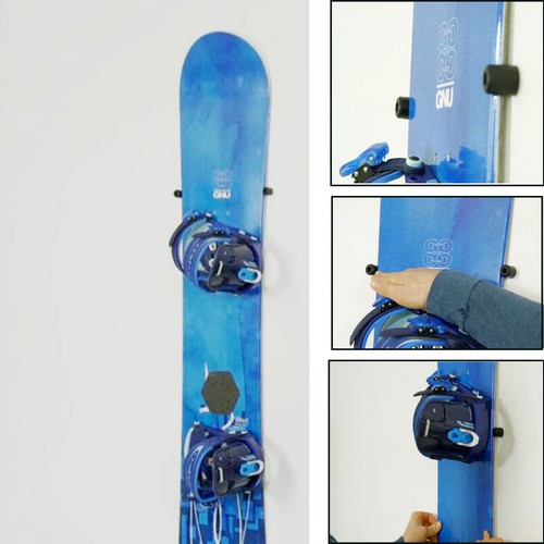 Supporto a parete sci e snowboard invisibile garage storage organizer telaio - Foto 12 di 12