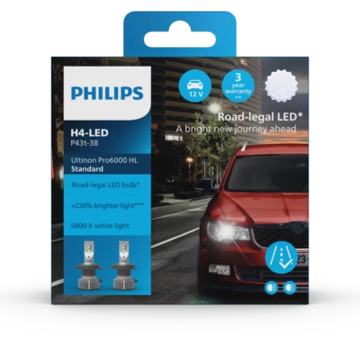 Philips Ultinon Pro6000 H4 LED Standard 11342U60SX2 LED +220%* - Bild 1 von 4
