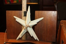 Set of 3 Sea Stars Drift Wood Hand Painted Ocean Beach Stars Sea foam Green 