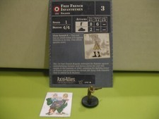  Axis  Allies Miniatures D-DAY Free French Infantrymen with card 4/45 