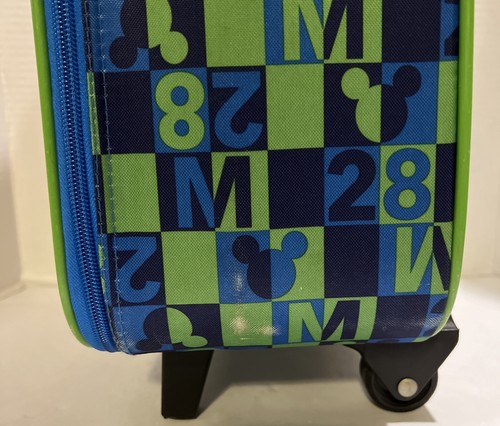 Disney Mickey Blue & Green Children's Rolling Suitcase Disney World Trip Travel - Picture 6 of 11