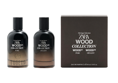 Zara Wood Collection Set 01 + 02 Eau de Parfum Men Perfume 3.4oz