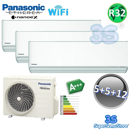 Climatiseur Panasonic Etherea Tri Split – 5+5+12 – A+++ Wifi – Série Z R32