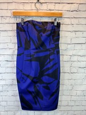 EXPRESS Design Studio Size 0 Women's Strapless Blue Black Mini Dress