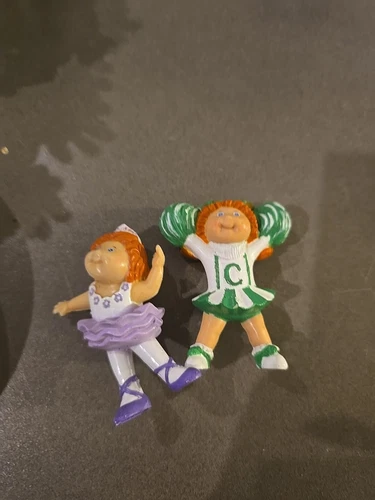 Vntg Cabbage Patch Kids Doll 2.5"  Mini Figures Cheerleader & Ballerina 1984 PVC