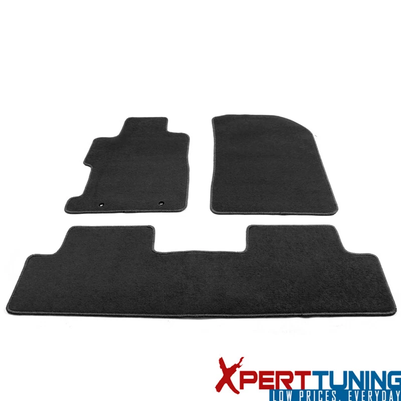 Alfombrillas negras de nailon delanteras y traseras para Honda Civic 06-11 3 piezas Foto 3 de 4