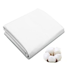 2 Yard White Cotton Fabric, Natural Cotton Poplin Fabric by The Yard, 59