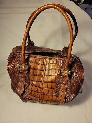 T*n様 クロコダイル(アリゲーター)ダークブラウン極美品。 Antonio Melani Brown Crocodile Embossed Purse Handbag | eBay