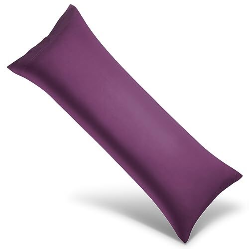 Dark Purple Cooling Body Pillow Cover 20x54 - Soft Breathable Case Set