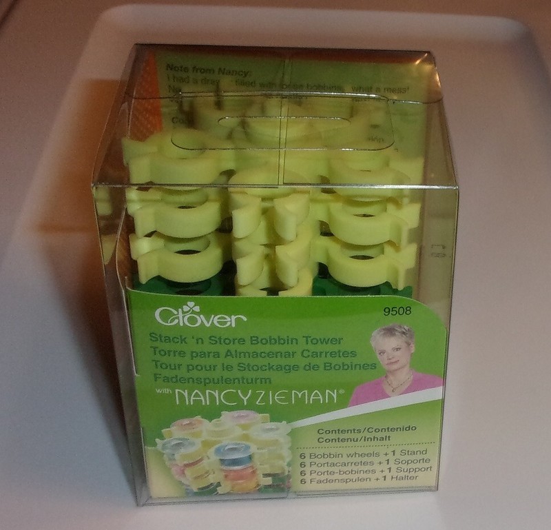 Clover Stack ‘n Store Bobbin Tower ~ 6 Wheels &1 Stand for 30 Bobbins Nancy Ziem