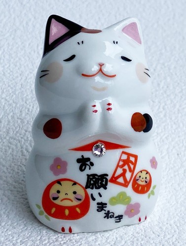 Maneki neko Japanese lucky cat Lucky fortune Wish Fuku neko Swarovski from japan - Picture 3 of 8