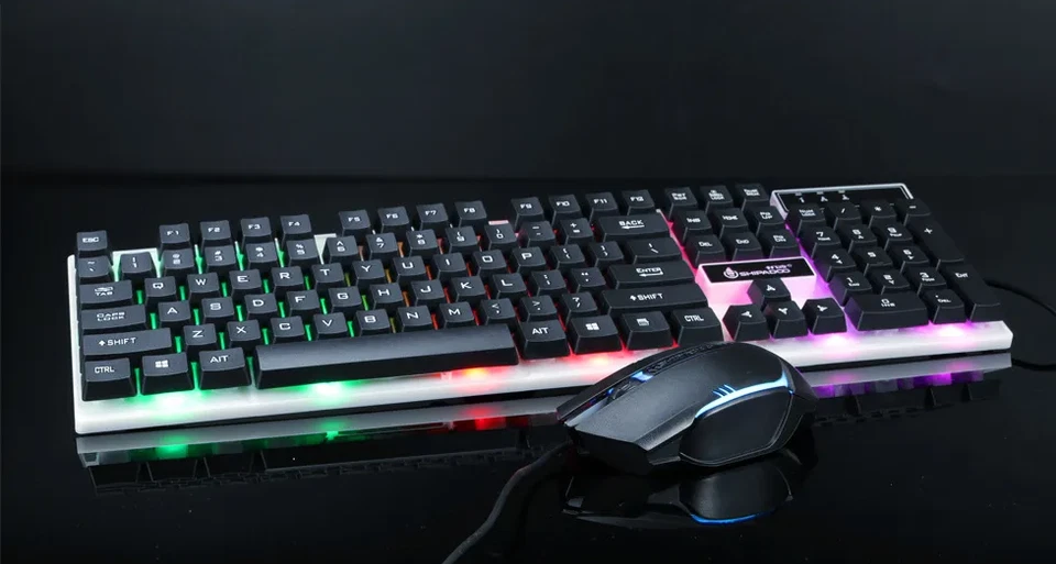 Rainbow Gaming Keyboard and Mouse Set,Waterproof Keyboard, 1000 DPI Mouse Black - Image 3 of 4