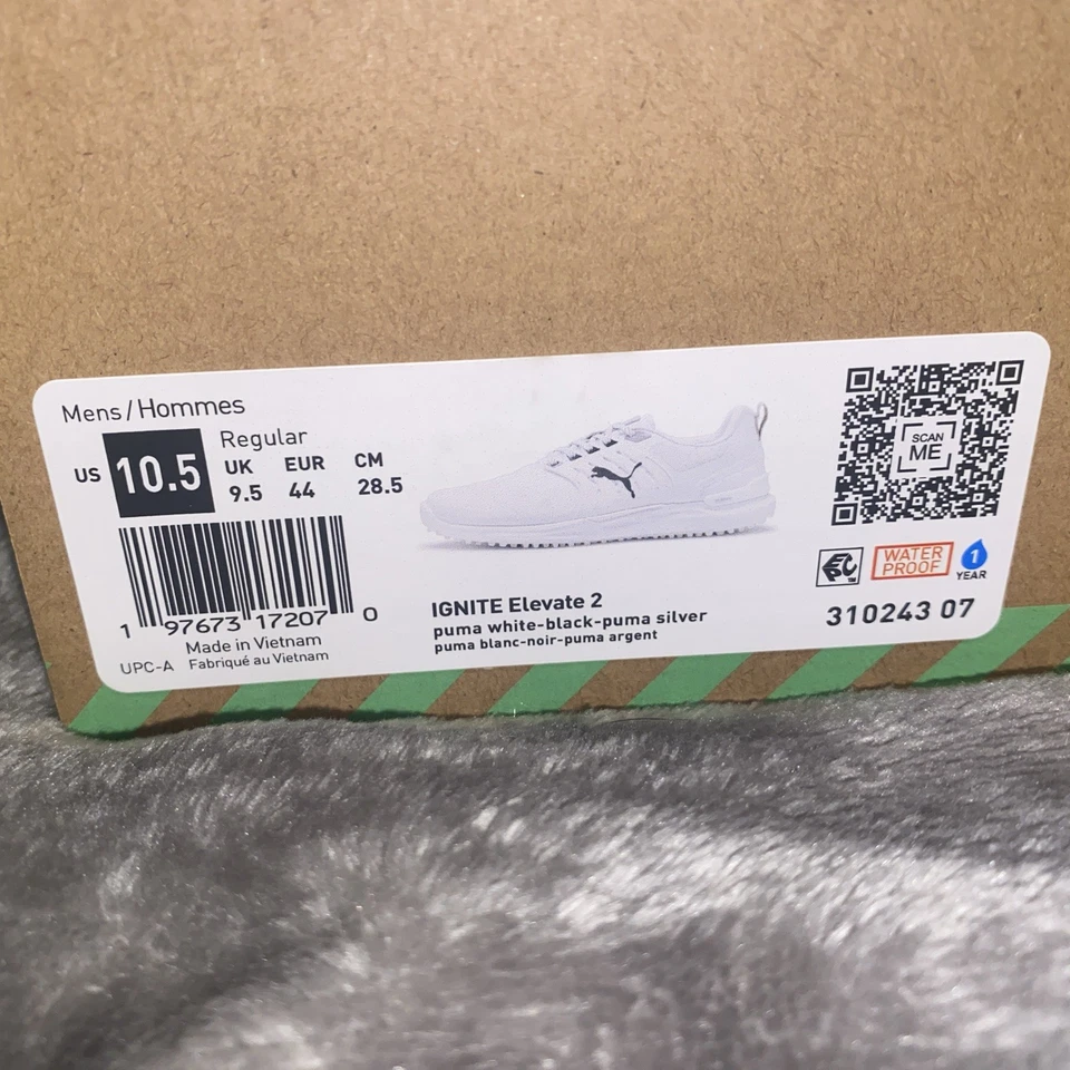 Zapatos de golf PUMA IGNITE ELEVATE 2 2025 sin clavos Puma blancos/Puma negros/plateados Foto 3 de 4