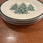 Royal Norfolk Christmas Winter Green Pine Tree Dessert Salad Plates Set Of 4 — photo 4