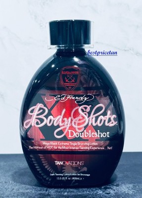 Ed Hardy BODY SHOTS DOUBLESHOT Bronzing HOT Tingle Indoor Tanning Bed Lotion