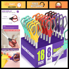 18-Pack Heavy Duty 8" Scissors - Ultra Sharp Blades, Comfort Grip for Office, Ho
