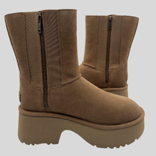 UGG Women  s Classic Twin Seam Platform Boots Chestnut Brown Suede 1158313 S.9