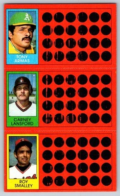 Tony Armas / Carney Lansford / Roy Smalley 1981 Topps Scratch-Offs 6 / 25 / 43