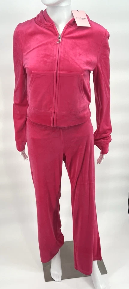 Conjunto de chándal de terciopelo rosa Juicy Couture Vixen nuevo con etiquetas $199 para mujer M Foto 2 de 4