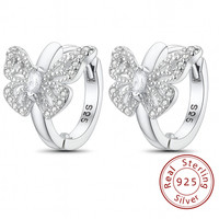 Schmetterling Creolen S925 Sterling – Zirkonia Ohrringe – Modern & Funkelnd
