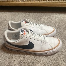Size 5.5 GS - Nike Court Legacy Low White Desert Ochre
