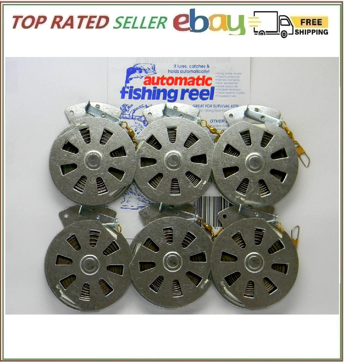 ebay yo yo fishing reel 3 Pack Mechanical Fisher's Reels (Flat Trigger Model) Metal reel 9 feet of 60 pound braided nylon Strong stainless steel spring Perfect for automatic fishing reel 1 HAND REEL CUBAN YOYO