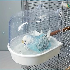 Bird Bath Tub For Pet Cage Hanging Bowl Parrots Parakeet Birdbath Small House US