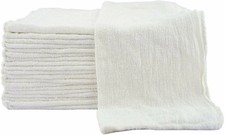 100 INDUSTRIAL SHOP RAGS / CLEANING TOWELS WHITE