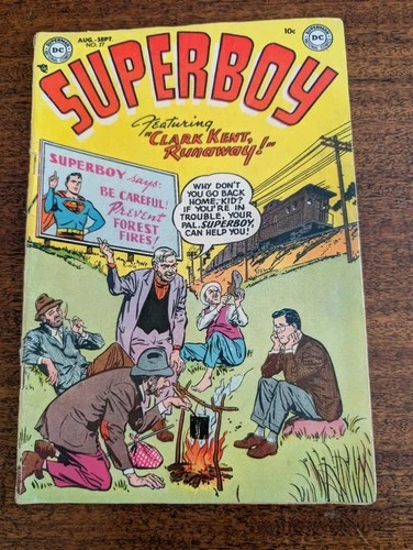 ORIGINAL! 1953 Superboy Clark Kent Runaway 27 VINTAGE Comic Book Superman