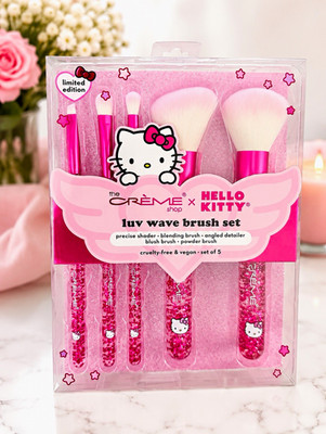 The Crème Shop x Hello Kitty Luv Wave 5 Pc Makeup Brush Set Limited Edition New