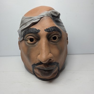 Vintage Tupac Shakur Rubie s Latex Halloween Adult Mask Famous Faces Thug Life 