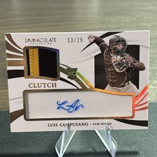 2021 Panini Immaculate Clearly Clutch RPA Luis Campusano Rookie Auto Relic 13/25