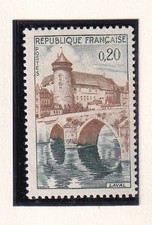🦬Timbre France N°1330 Neuf* - Château et Pont Vieux - 1962🦬