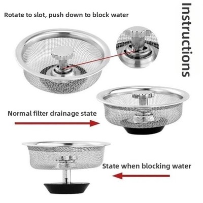Quick Clean Waschbeckensieb feinmaschiger Filter herausnehmbarer Einsatz Mehrzwe