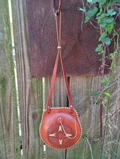 Western  Cowboy Leather & Rawhide Saddle Canteen , Unused