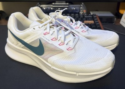 Nike DV7889-100 Flywire White Pink Teal Low Top Mesh Running Sneaker
