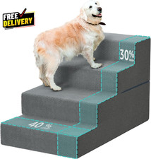 Large Dog Stairs for High Beds - 24 Inches Tall Extra Wide Pet Steps for Large..