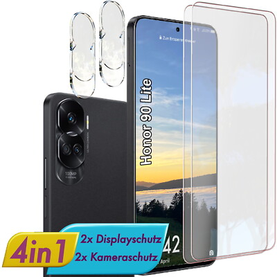 Für Honor 90 Lite DISPLAY & KAMERA Schutzglas Panzerfolie Linsen 9H Glas Schutz