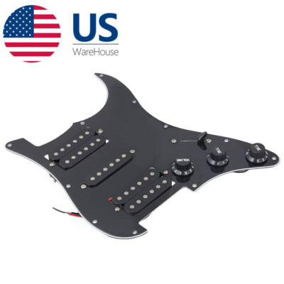 Loaded Prewired Pickguard HSH Humbucker Pickup for Stratocaster Strat ST Black