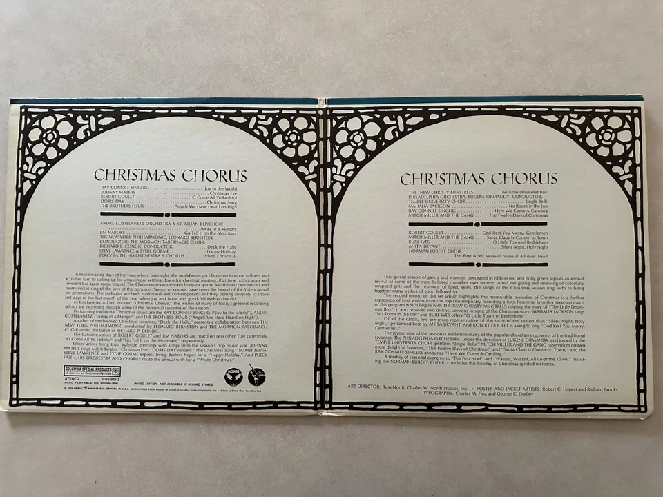 Christmas Chorus - vintage OG Columbia vinyl LP- w/ poster - Burl Ives - Conniff - Image 3 of 4