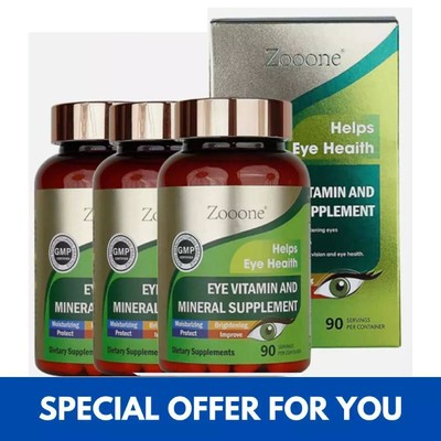 3 Pack Zooone- Lutein Eye Vitamins Zeaxanthin to Support Eye Health, 90pc - Eye 