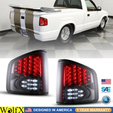 LED Tail Lights For 1994-2004 GMC Sonoma Chrome Smoke Lens Brake Rear Lamp
