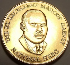 Gem Unc Jamaica 2003 25 Cents~Marcus Garvey National Hero~Excellent~Free Ship