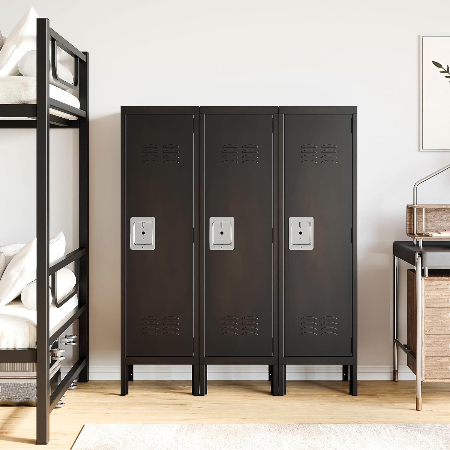 Metal Storage Locker, Lockable Employees with Door 55" Height Steel Locker