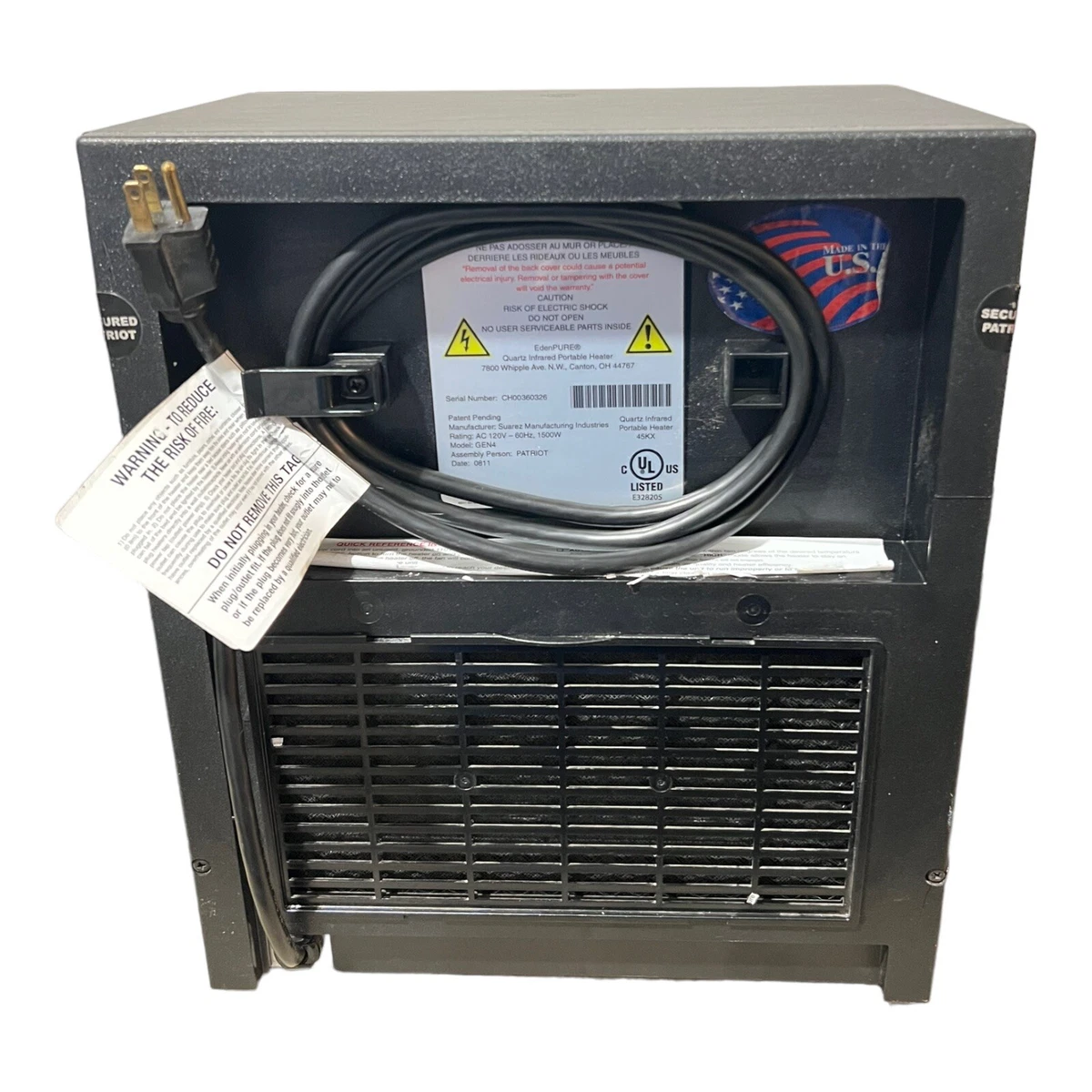 EdenPure Quartz Infrared Portable Heater Model Gen 4 TESTED NO REMOTE | eBay
