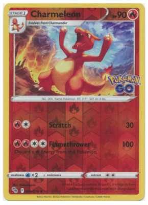#ad Pokemon Charmeleon 009 078 Reverse Holo Pokemon Go NM M $1.99