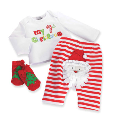 Mud Pie ''My 1st Christmas'' Weihnachtsmann Outfit - Größe 0-6 Monate