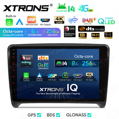 Android 14 8G 256G Autoradio 9'' GPS 4K HDMI CarPlay für AUDI TT MK2 8J 2006-2012